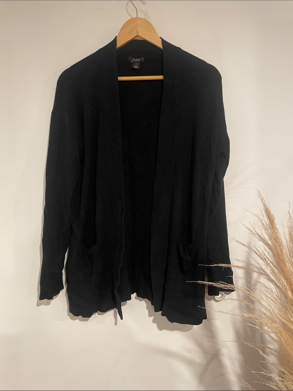 Black Open-Front Women's Cardigan Sweater by Halogen
